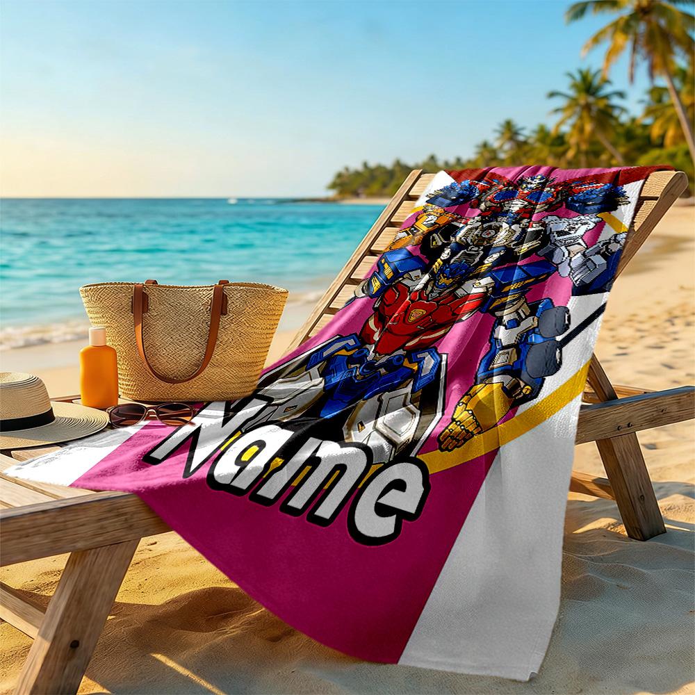 Love Transformers Customize Your Name Beach Towel Soft Durable Quick-Dry Ideal for Travel Outdoor Swim Pool Yoga Surf Camping Hiking Gym Gift Holiday