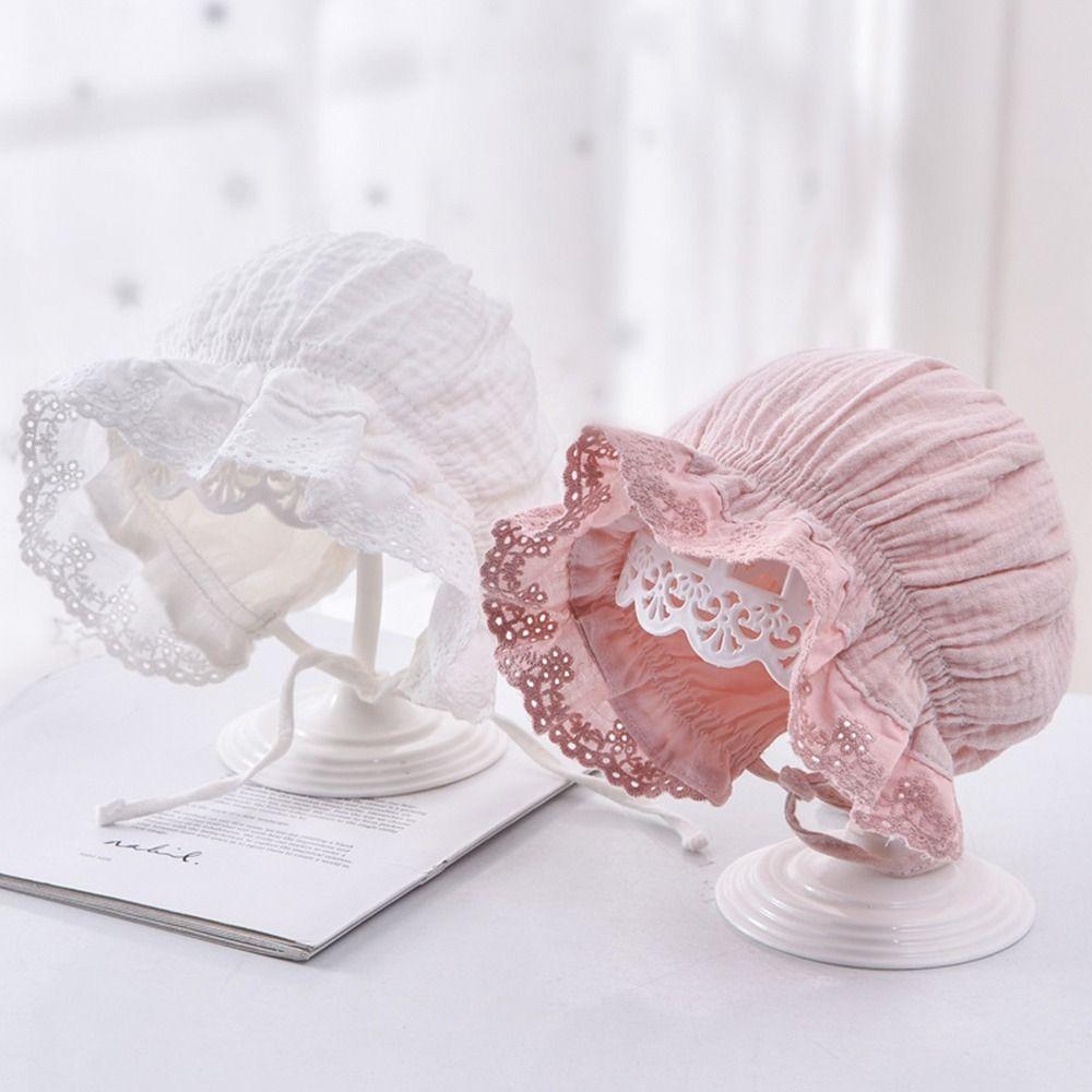 Дышащая кружевная шляпа с оборками Мягкая шляпа от солнца для мальчиков и девочек Кепки-чепчики Летняя шляпа