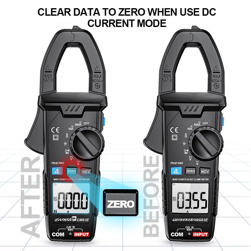Clamp Multimeter High Precision Digital Clamp Meter Temperature Measure On-Off Beeping Smart Anti-Burn Meter