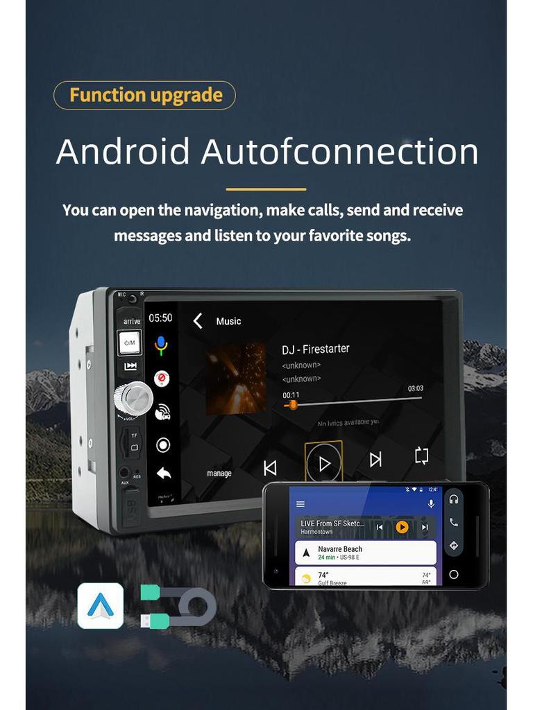 7-дюймовый автомобильный MP5-плеер с Bluetooth и камерой заднего вида