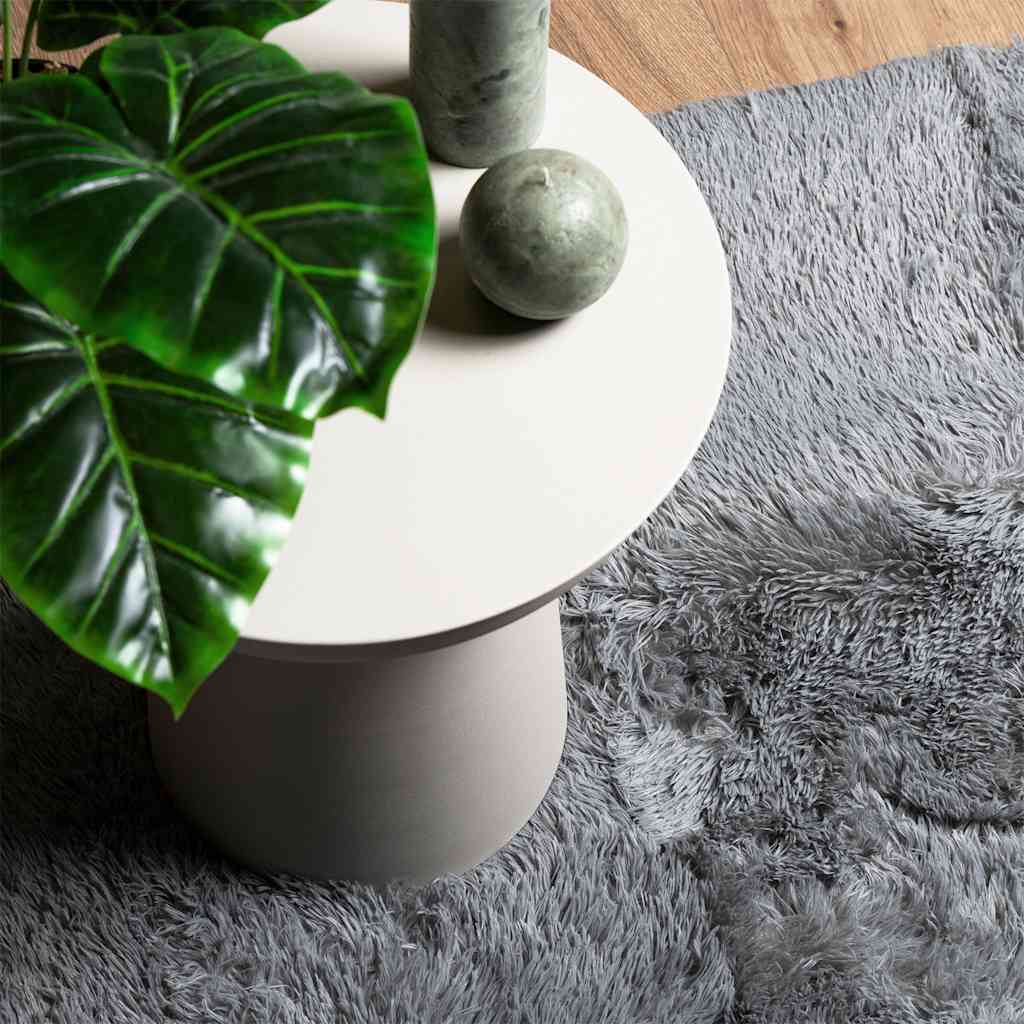 Shaggy High Pile Rug NAVARRA Light Grey 120 x 120 cm Polyester