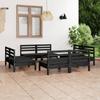 Day and Night - Day and Night Garden Furniture Set 8 Pieces Solid Black Pine Wood