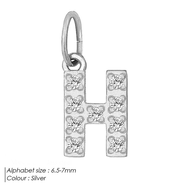 Европейская и американская подвеска-буква из нержавеющей стали, полностью инкрустированная бриллиантами, с вариантами ожерелья и браслета из циркония для самостоятельной сборки