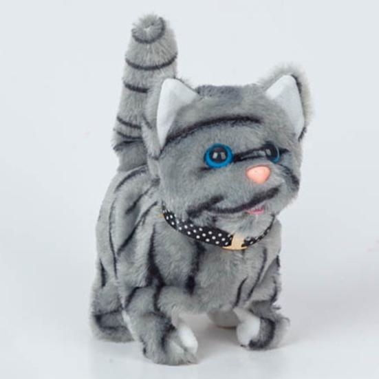 Электрический плюшевый кот, имитирующий мяуканье, ходьбу, виляние хвостом, милый котенок, плюшевый компаньон, успокаивающая игрушка