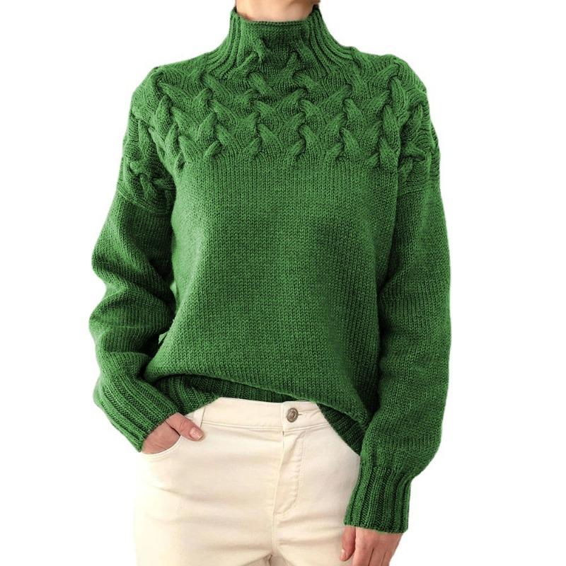 Женский свитер с высоким воротом и длинными рукавами