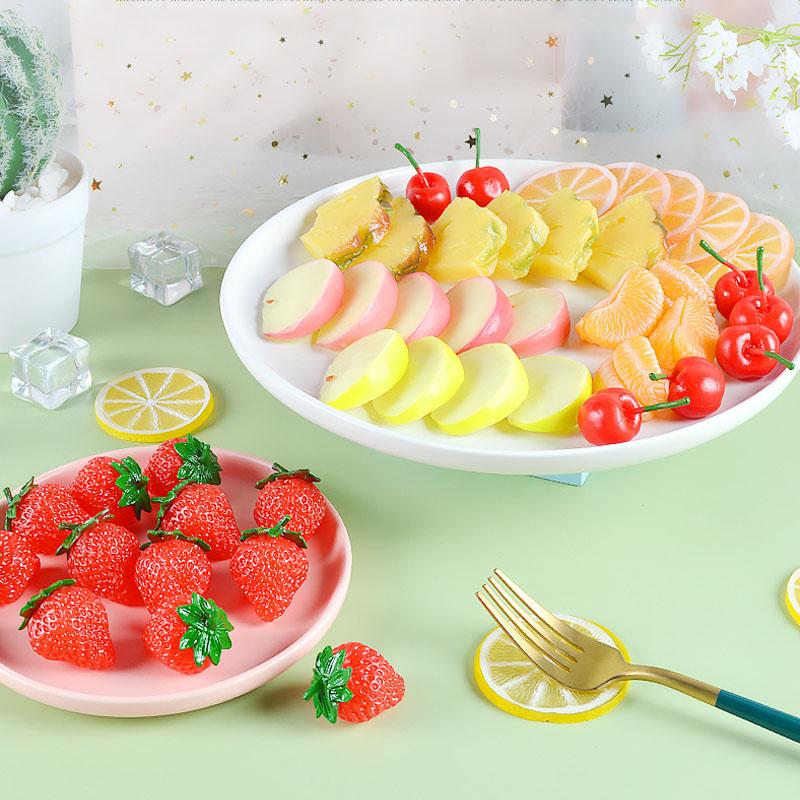 Имитация ломтиков фруктов Поддельные искусственные яблоки лимоны манго арбузы модель реквизит для фотосъемки для вечеринки кухни домашнего декора