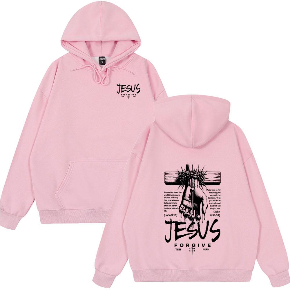 Jesus Christian Forgive Them Father Hoodies Women Clothing Fashion Harajuku Sweatshirt Fleece Casual Hoody Winter Spring Clothes