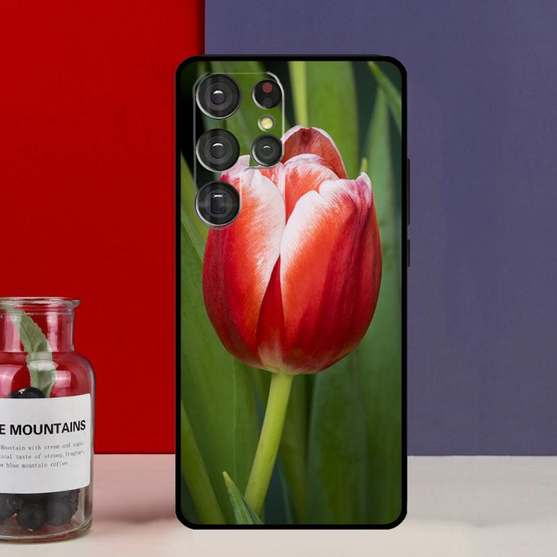 Чехол Funda с цветком тюльпана для Samsung Galaxy S25 Ultra S9 S10 S20 S21 FE S22 S23 Plus S24 Ultra