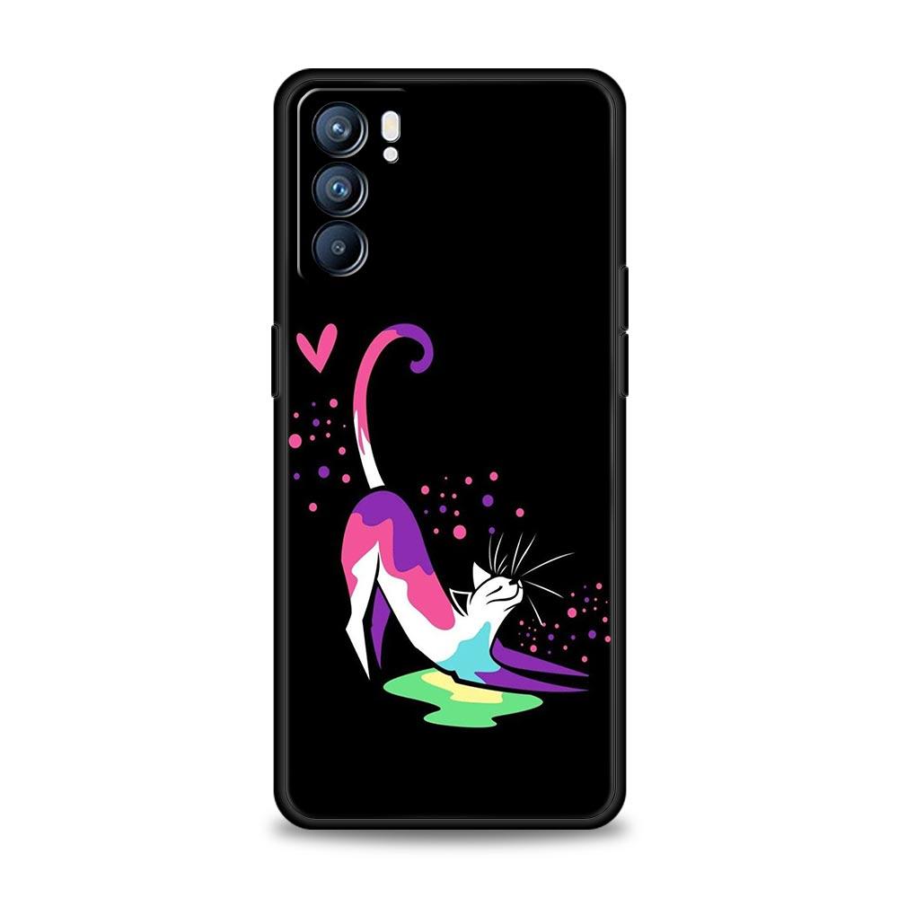 Чехол для телефона с ярким дизайном кошки для Oppo A17 A31 A54 A57 A78 A79 A98 Find X5 X6 Reno 6 7 8 10 11 12 13 F Pro 5G Мягкий ТПУ Чехол