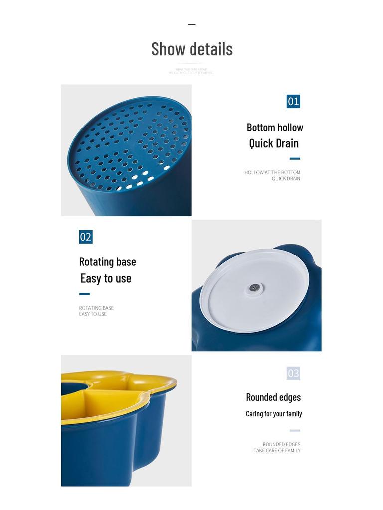 Multi-Functional Rotating Flower-Shaped Hot Pot and Vegetable Drain Basket