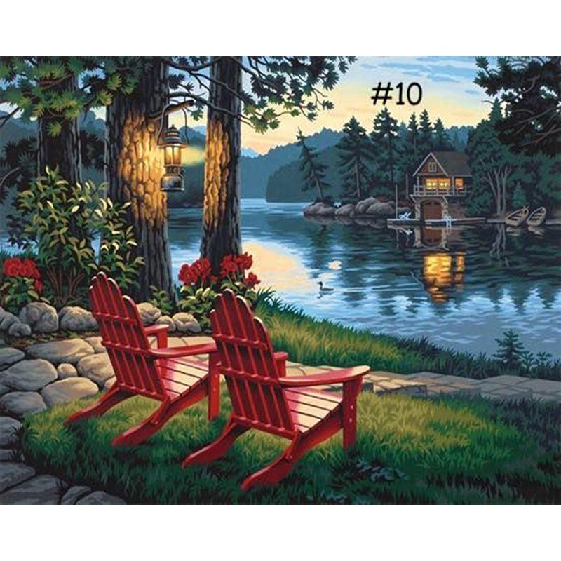 Full Drill Round Diamond Painting 5d Landscape Diy Diamond Embroidery For Adults Home Decoration