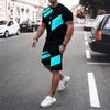 Men's Suit Printed 3D Pattern Summer Casual Breathable Refreshing Sports Suit Oversized Men's Top Y2K Fashion Style