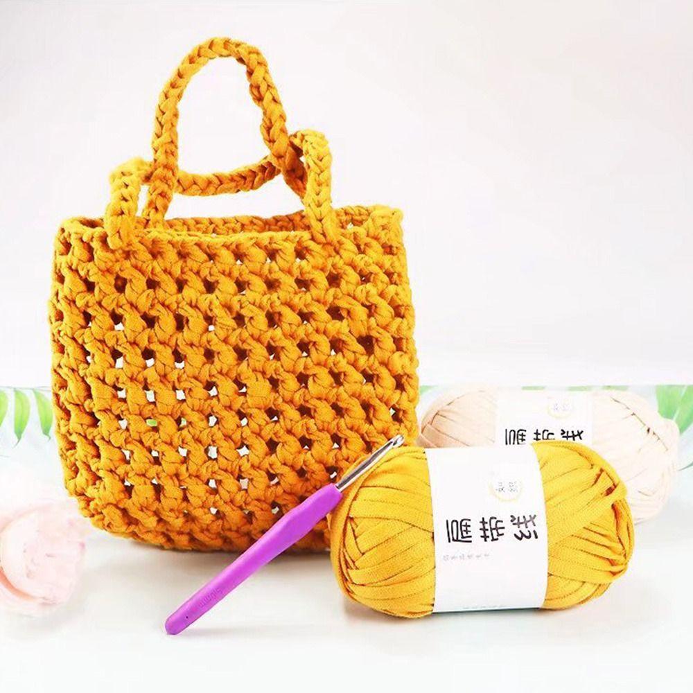 Elastic Knitting Yarn DIY Crochet Carpets Yarn Terylene Flat Thread T-Shirt Yarn  Sewing