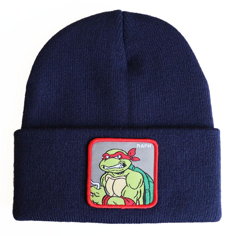 Popular unisex anime cartoon Ninja Turtles knitted hat, woolen hat, hip-hop ski pullover hat