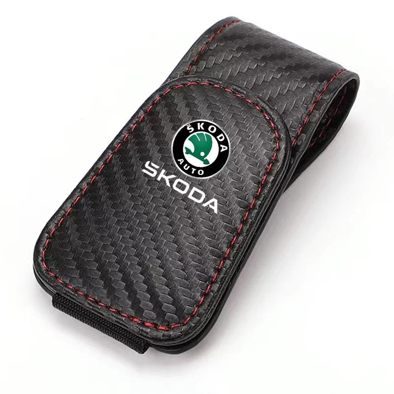 AEC1 Automotive Glasses Storage Clip Visor Sunglasses holder For Skoda Enyaq A7 Octavia Kodiaq Fabia Superb Rapid Kamiq Karoq