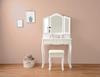 Зеркало для туалетного столика Hagihara Elegant Princess White с тремя сторонами MD-6568WH [с табуретом]