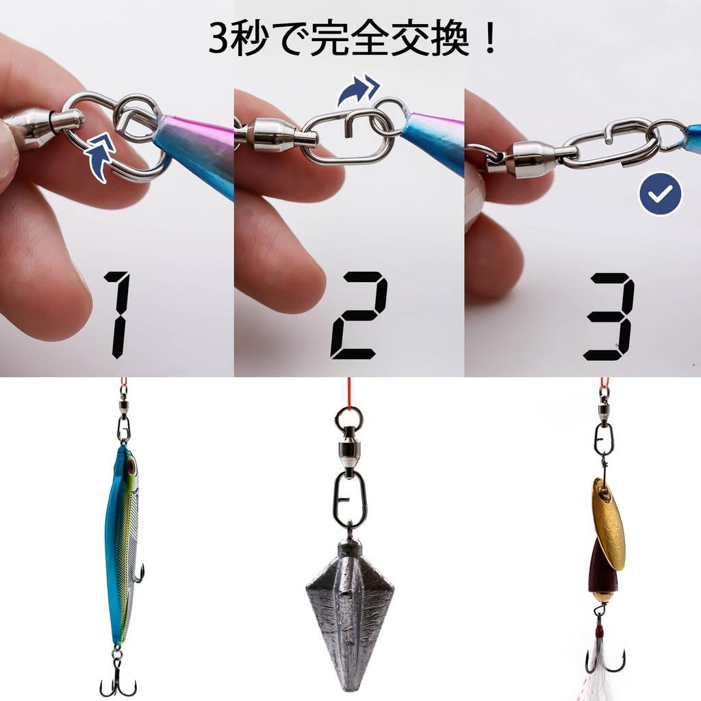 9KM DWLIFE Вертлюг с застежкой серебристый набор из 25 шт. шарикоподшипник нержавеющая сталь устойчивый к коррозии высокая прочность высокая скорость вращения быстрая смена рыболовные снасти