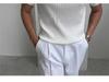 Men's Summer Slim Fit Korean Style Short Sleeve Polo Shirt, Turn-Down Collar, Solid Color, Casual Temperament.