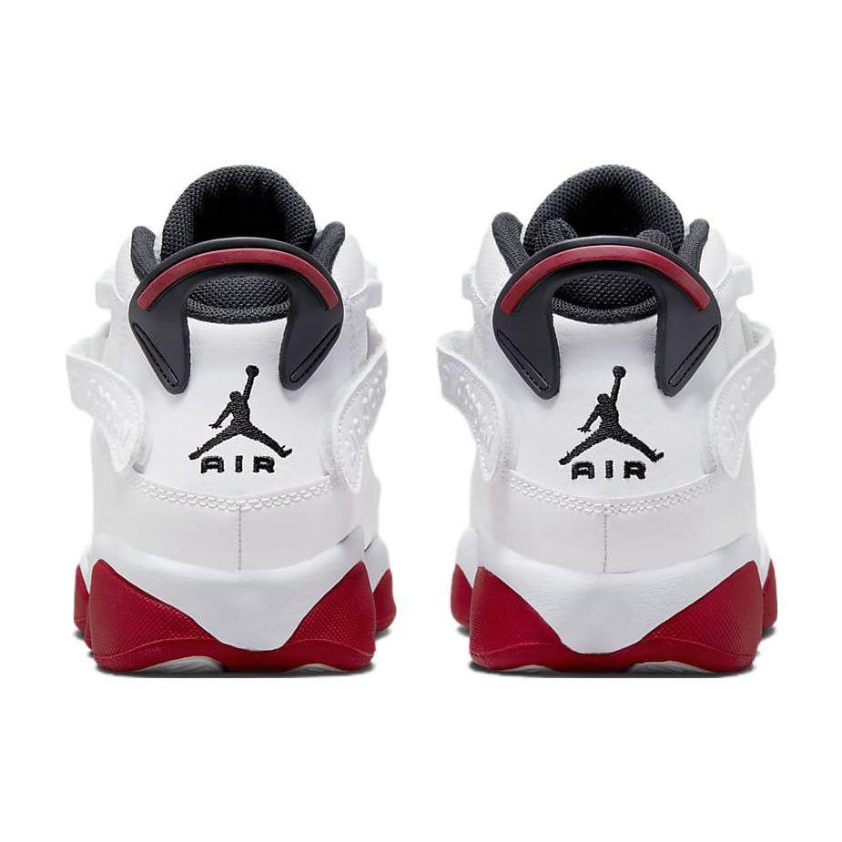 Кроссовки Air Jordan 6 Rings GS Белые Университетский красный Детские Черные 323419-160