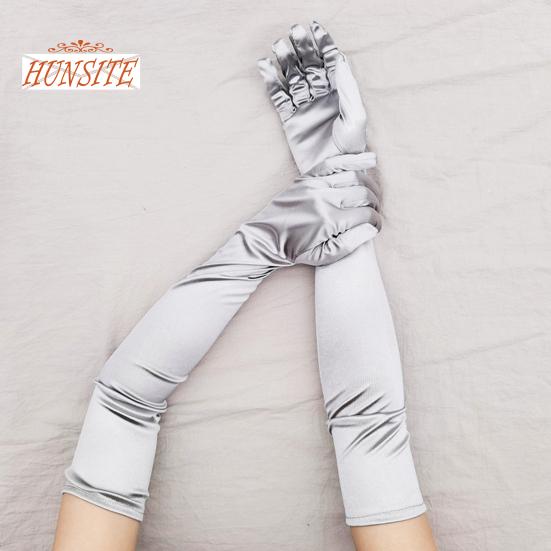 1 пара длинных перчаток, однотонные, супер мягкие, эластичные, устойчивые к выцветанию, женские перчатки для свадебной вечеринки, женские варежки, товары для вечеринок