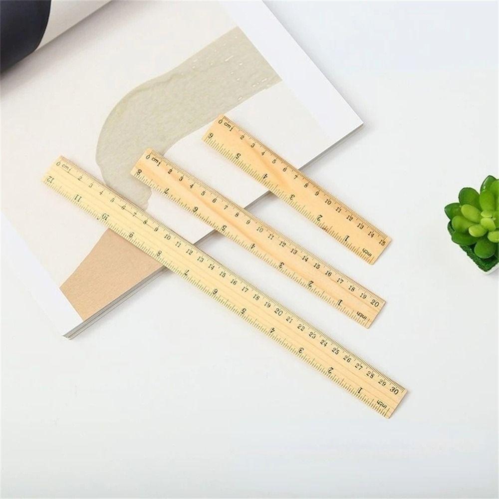 Supplies Stationery Teacher Student 15/20/30cm Straight Rulers Wooden Rulers Drawing Rulers Rulers