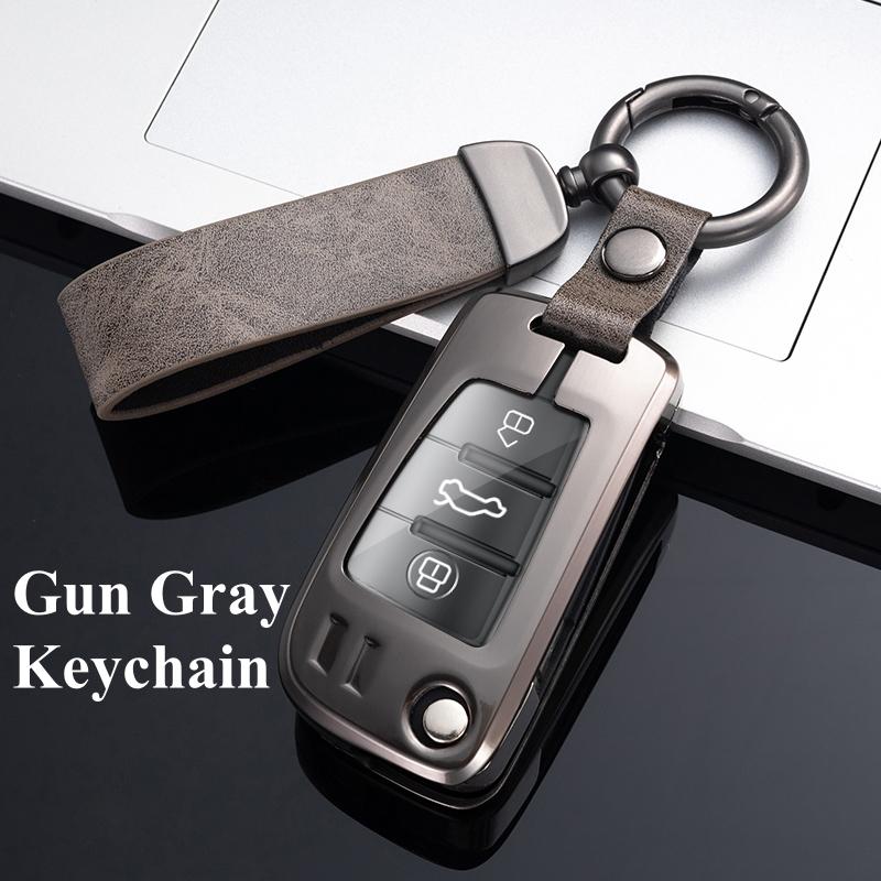 Металлический цинковый чехол для ключей от машины для A1 A3 8P 8L A4 A5 B6 B7 A6 A7 C5 C6 4F Q3 Q5 Q7 Q8 TT S3 S4 S6 RS A8 Quattro 2009-2015, аксессуары