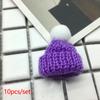 10pcs Cute Christmas Knitted Hat Ornament Mini Knitted Little Beanies Handwoven Decorative Small Hat