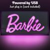 Paladone Barbie Logo Lamp LED Neon Pink Sign Official Barbie Merchandise - - -