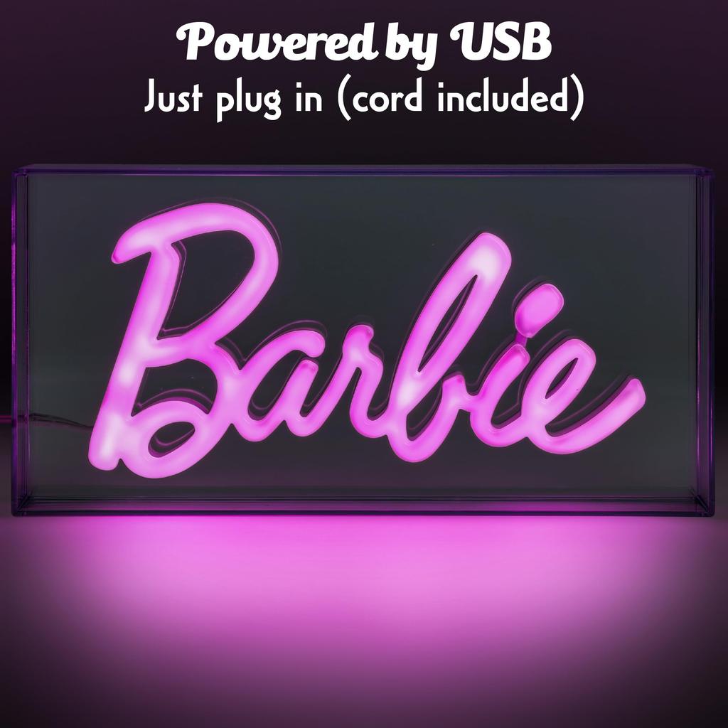 Paladone Barbie Logo Lamp LED Neon Pink Sign Official Barbie Merchandise - - -