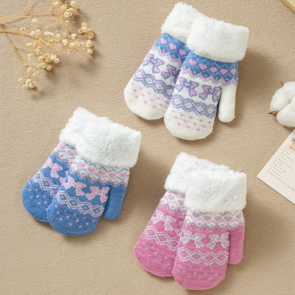 Fleece Lined Children's Mittens Double Layer Kids Warm Gloves New Winter Mittens Winter Wear