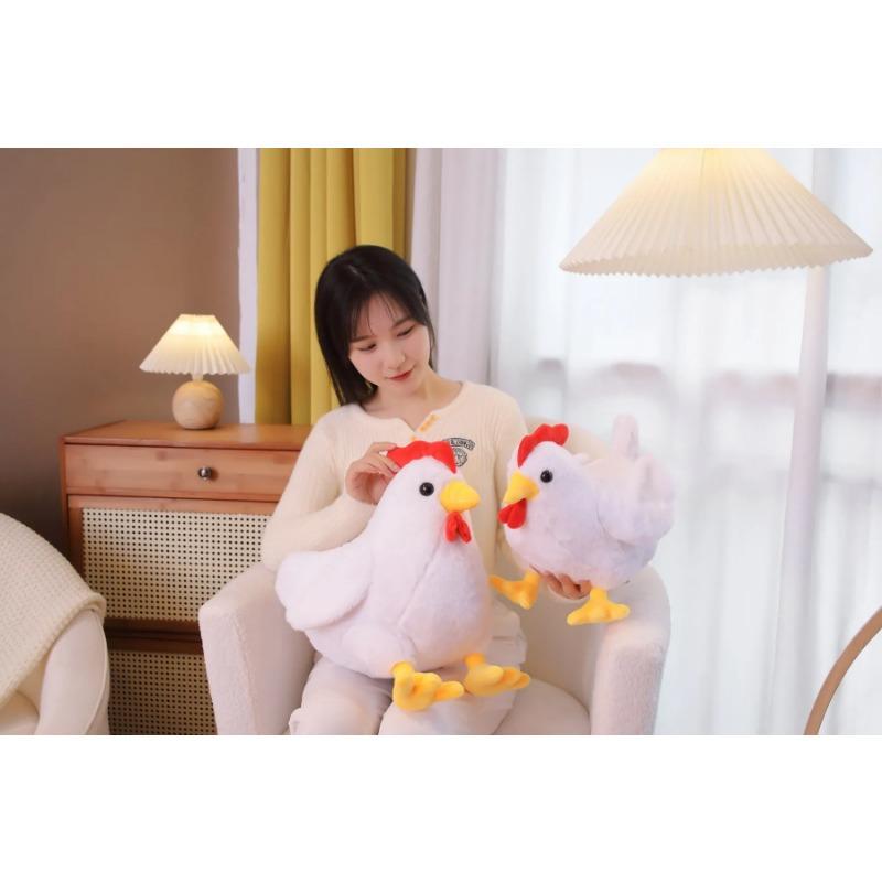Cute Chick Plush Toy Simulation Rooster Hen Soft Pillow Stardew Valley Game Stuffed Doll Kawaii Peluche Children's Gift Toy