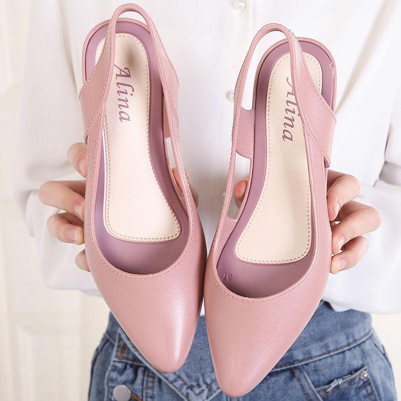 Новые модные женские летние повседневные сандалии на толстом каблуке, водонепроницаемые женские сандалии, резиновые однотонные женские сандалии