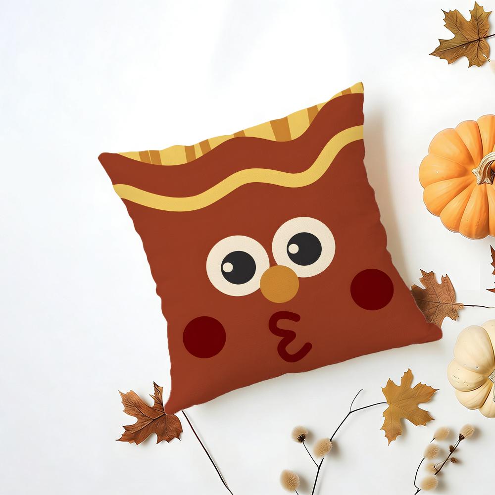 Fun Adorable Cute Hamburger Fries Pizza Cushion Cover Washable Linen Pillowcase Soft for Daily Sofa Bed Home Room Decor