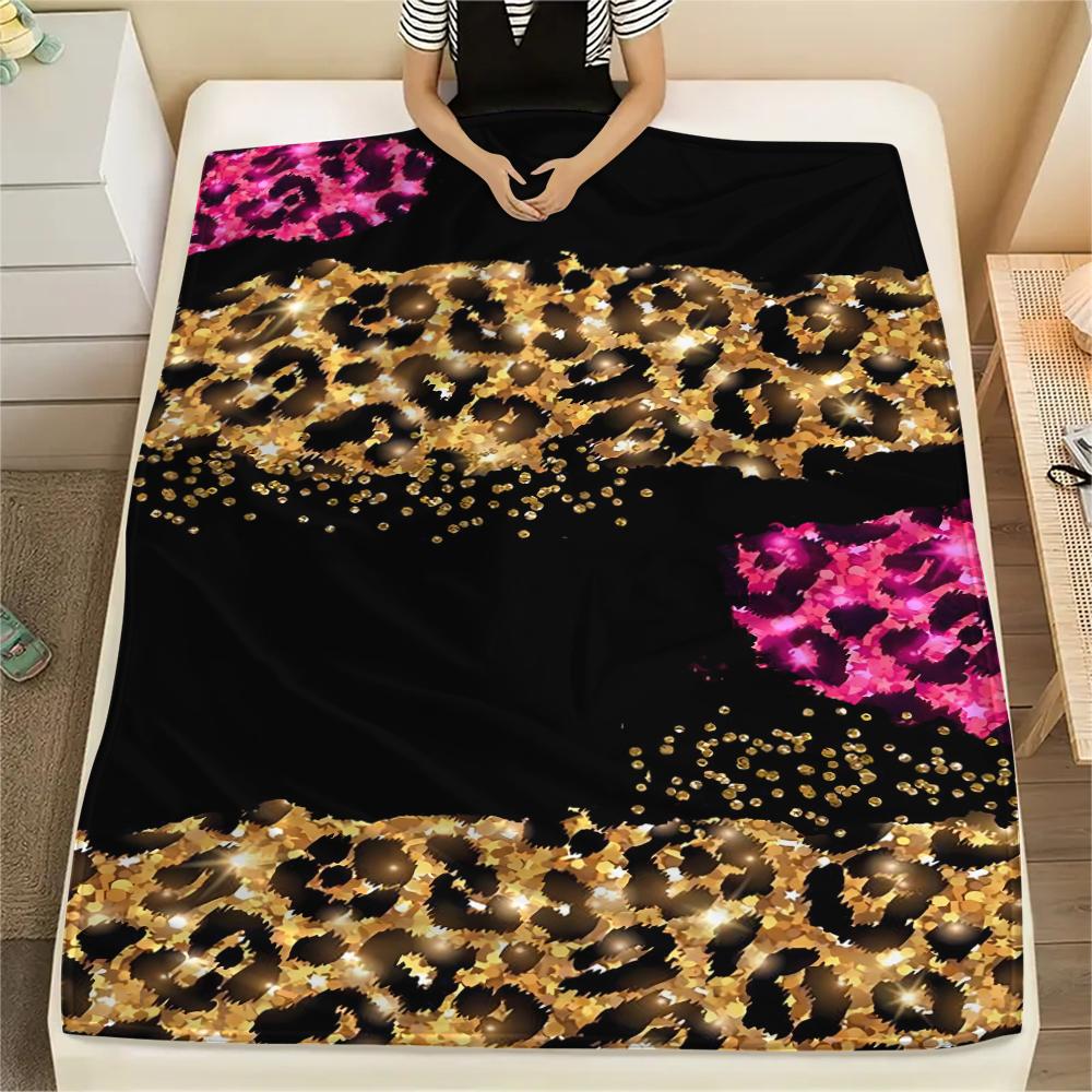 Leopard and cow print Print Flannel Blanket,High quality Comfortable for All Seasons,Home Decor,Warmth and Comfort,Perfect for Christmas Gifts