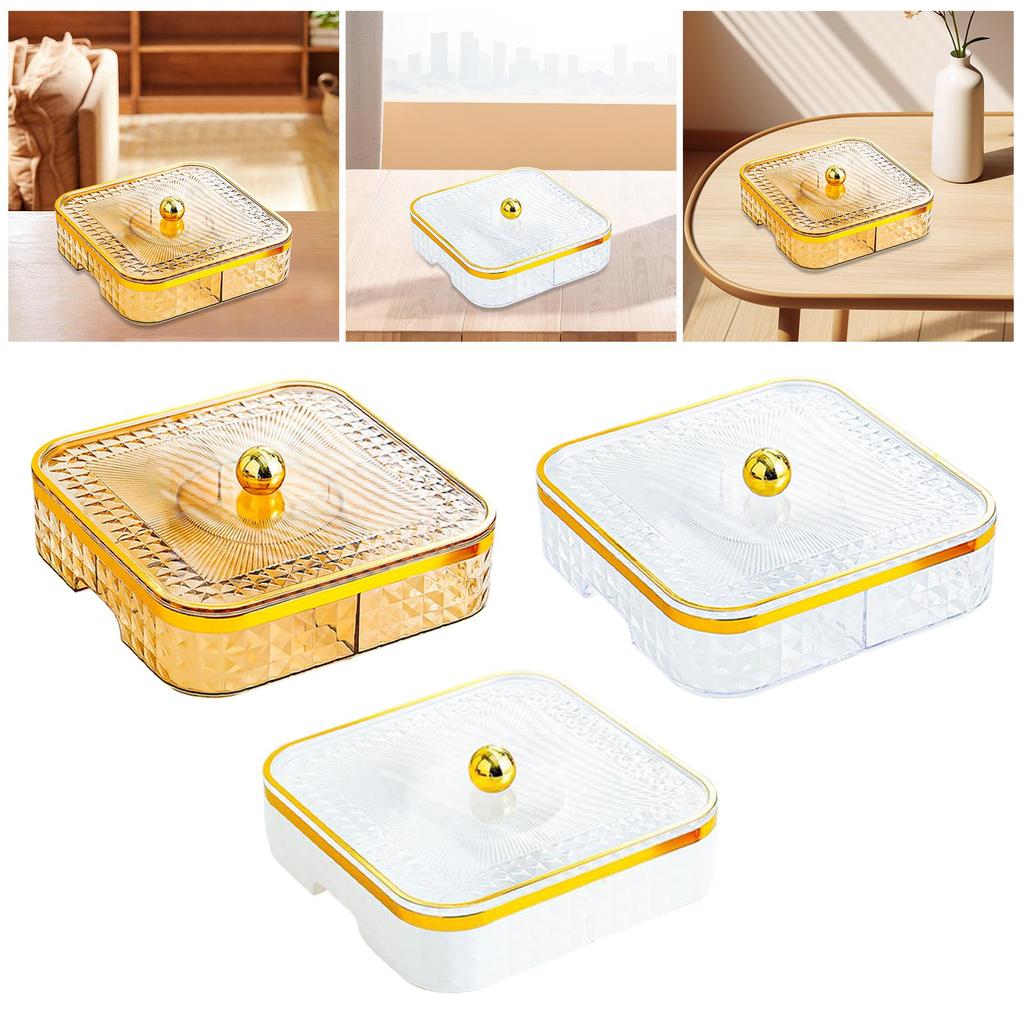 Divided Serving Tray Tableware Snack Container for Fruits Nuts Kitchen