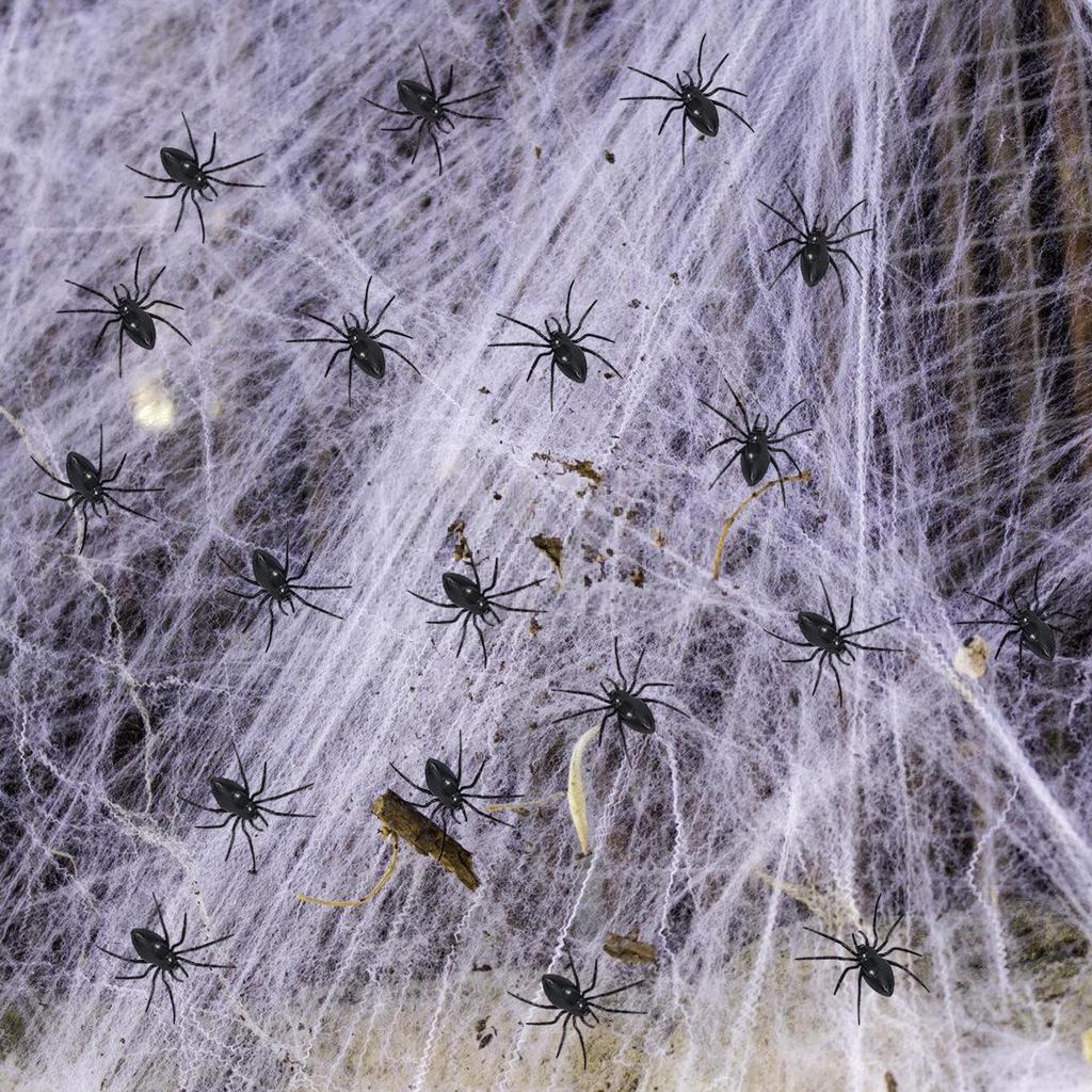 10 шт. Легкие искусственные пауки, товары для вечеринок, легкое украшение для Хэллоуина в помещении и на улице, товары для вечеринки на Хэллоуин