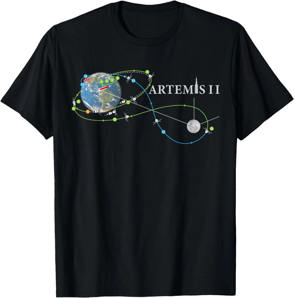 Artemis 2 Route Map SLS Rocket Launch Mission To The Moon T-Shirt