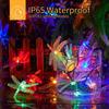 20/50LED Solar Dragonfly String Lights Decorative Outdoor Twinkle Fairy Lighting for Wedding Christmas Tree Garden Decor Garland
