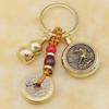 Брелок для ключей с вращающейся монетой из латуни и меди с подвеской в виде тыквы