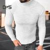 Men Fall Winter Sweater Knitted Slim Fit High Collar Knitted Pullover Elastic Top Solid Color Casual Daily Wear Sport Sweater