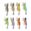 8pcs Shrimp Lures Luminous Silicone Realistic with Sound Beads Shrimp Baits for Squid Octopus 3.5