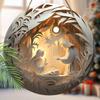 Wood 1pc 2D Nativity Baptism The Birth of Jesus Golden Sunshine Xmas Wood Porch Wreath Hanging Print Sign Painting Home Fence Decor for Door, Wall