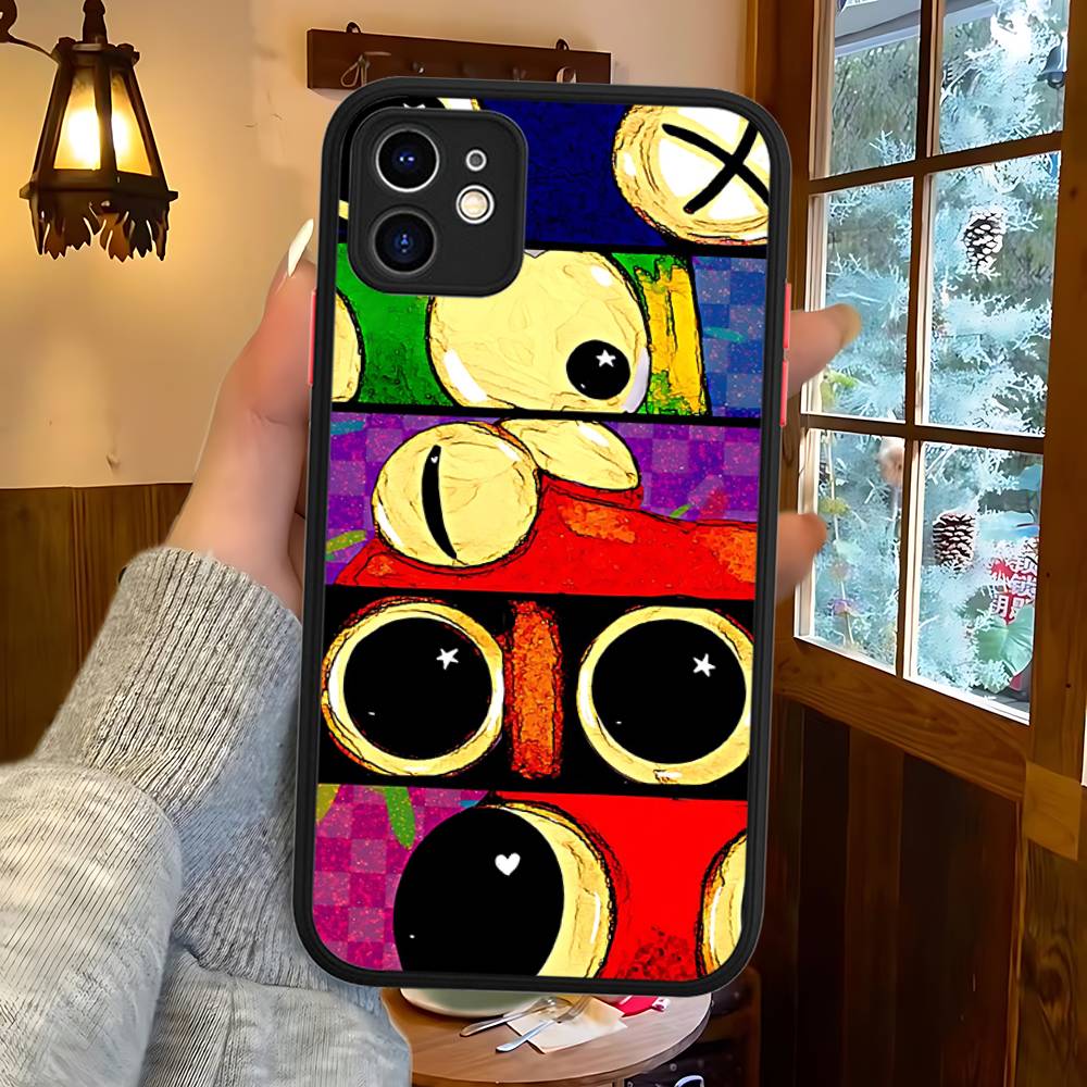 Cartoon R-Rainbow Friends For IPhone 16 15 13 12 14 11 Pro Max X XS MAX Color Case Matte Silicone Phone Cover