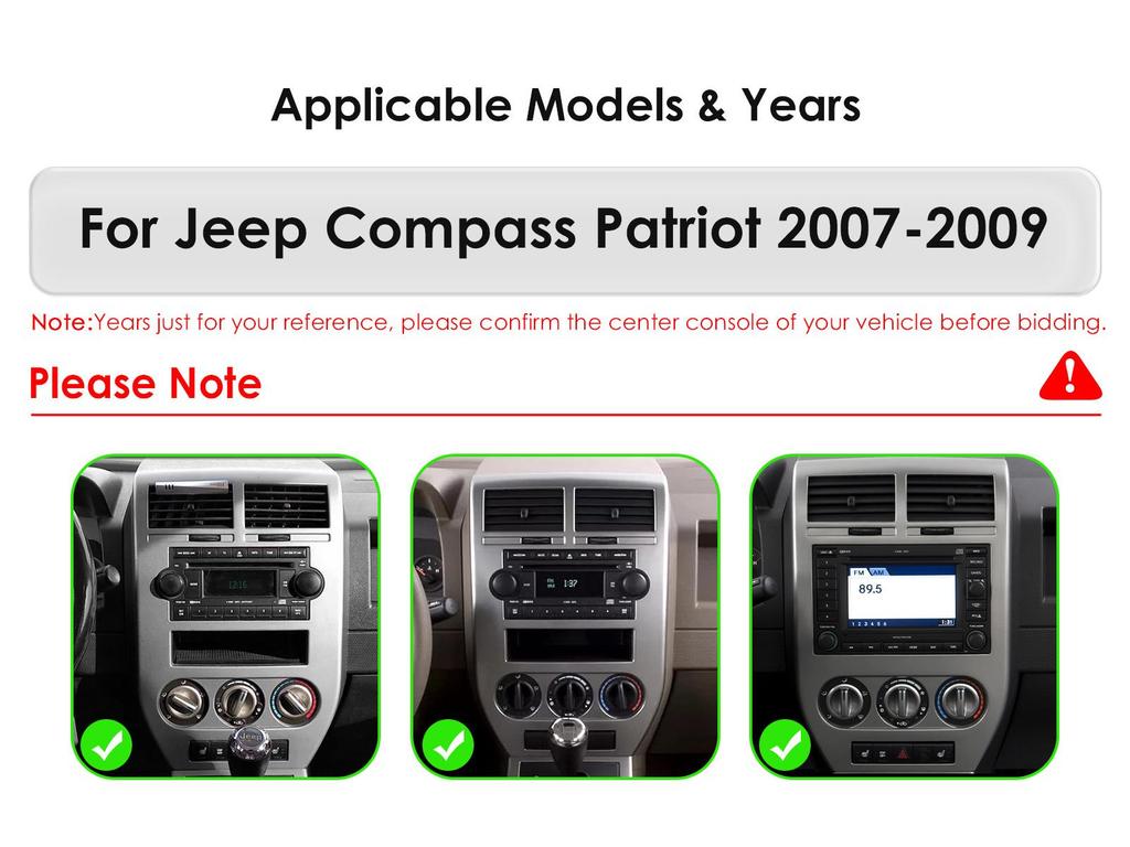 2007-2009 Jeep Compass Android GPS-навигатор с большим экраном