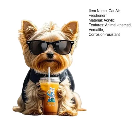 Автомобильные клипсы-освежители воздуха для собак Легкий акриловый зажим для дефлектора в виде скота Украшения для автомобиля с собаками Подарки для любителей животных мопсов Автомобильные аксессуары Внутренняя отделка