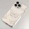 Silver butterfly for Apple 16PROMAX mobile phone case iPhone15 transparent 14 creative 13 soft case 12 advanced