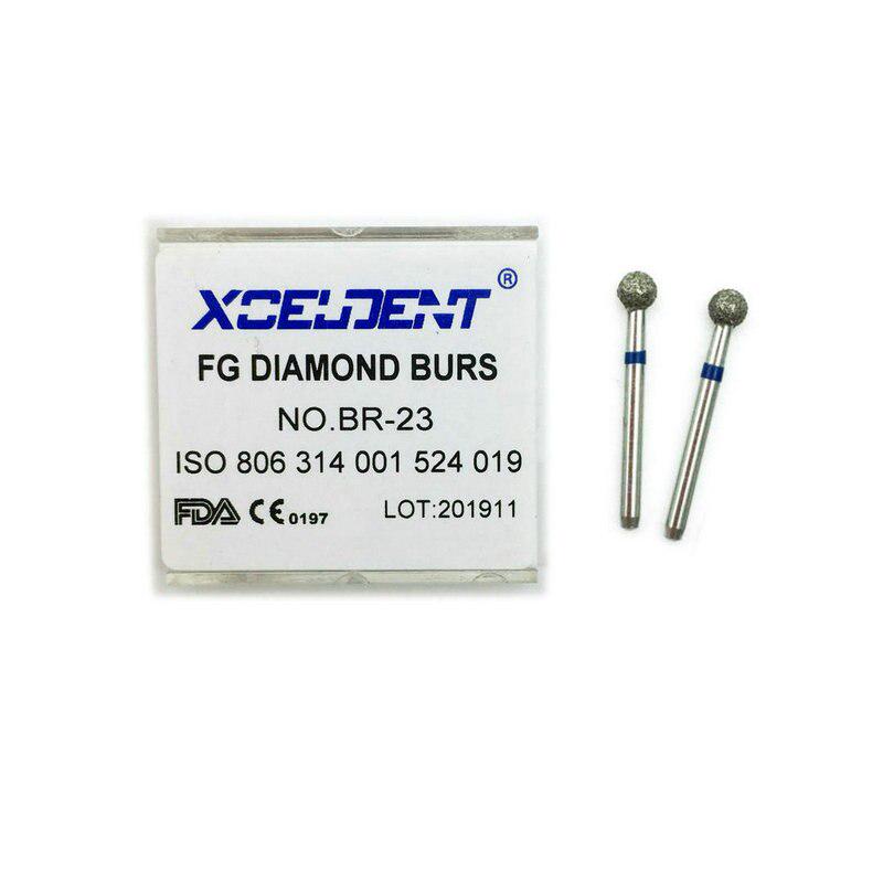 Стоматологические алмазные боры, 10 шт./компл., стоматологические боры Dia-burs Medium FG 1,6 м для высокоскоростного наконечника BR-23
