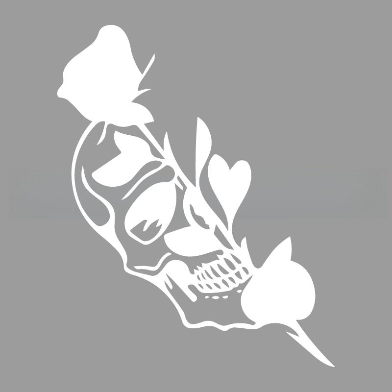 Half Skull Rose Creativeandfunny Stickers For Cartoon Fansandloverhigh Quality For Car Trucks Motorcycles Andlaptops