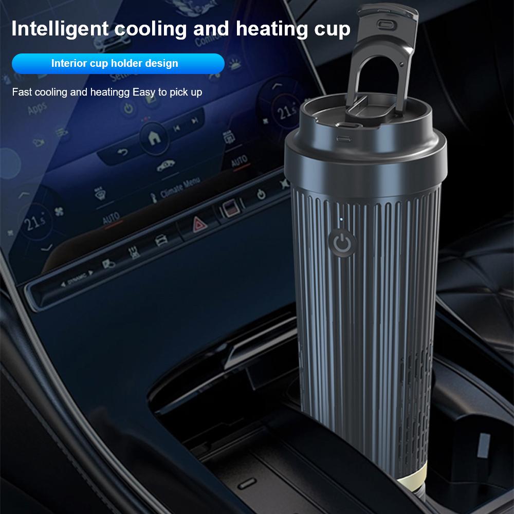 Car Cooling Heating Cup LCD Display 350ML 0° C-60 ° C Cooling/heating 12V Electric Kettle Heat Preservation Water Warmer Bottle