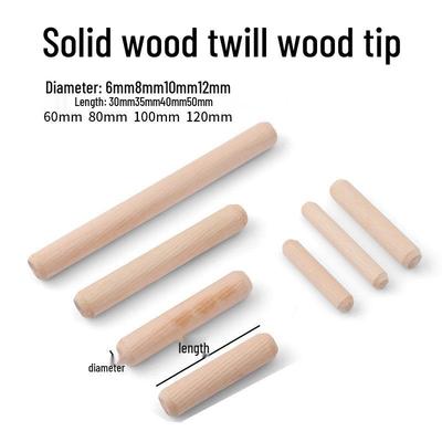 Круглый деревянный шкант и клиновой соединитель (Размеры: М6, М8, М10, М12)